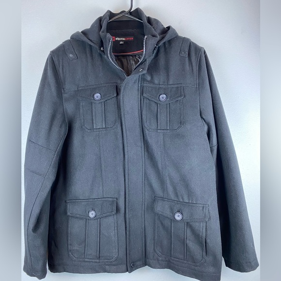 NWT Alpine Swiss Zipper Snap 4 pocket Wool LS coat size Small - Picture 6 of 14